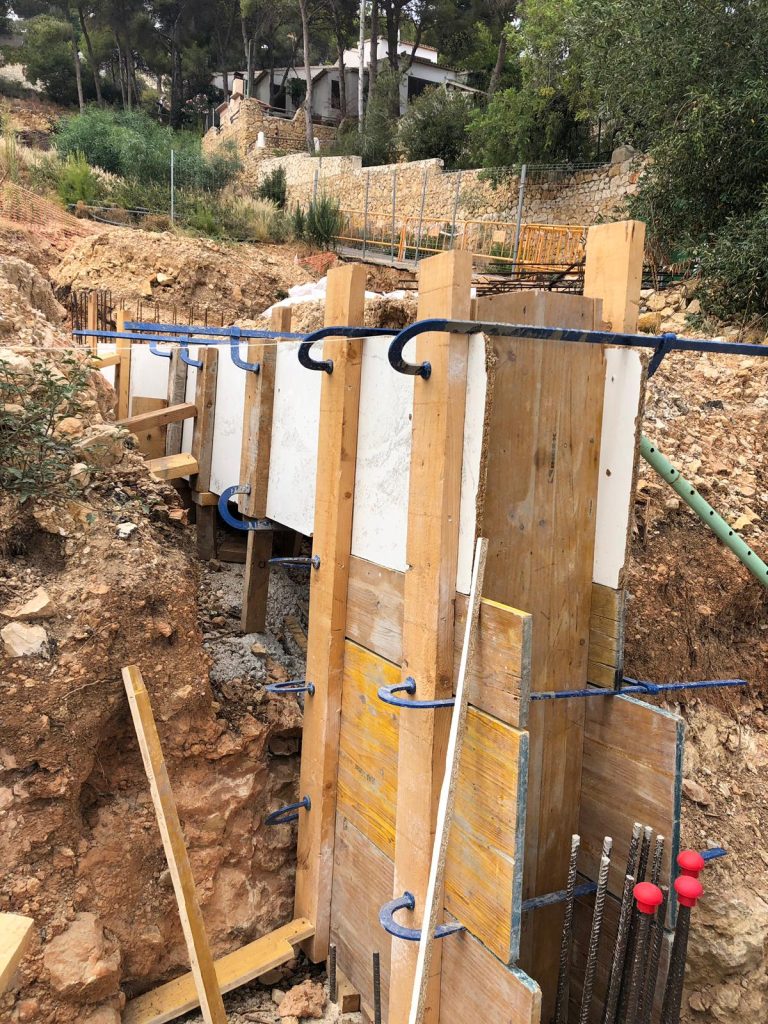 Project Management de 2 viviendas pareadas en Moraira - salto cimentación